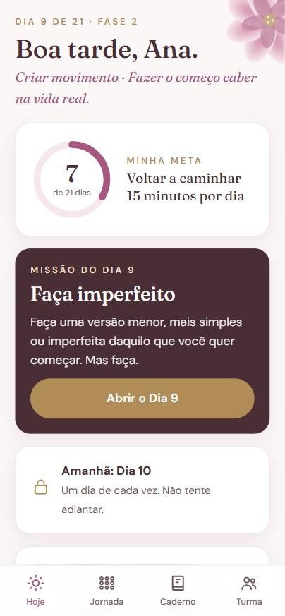 Tela da missão do dia